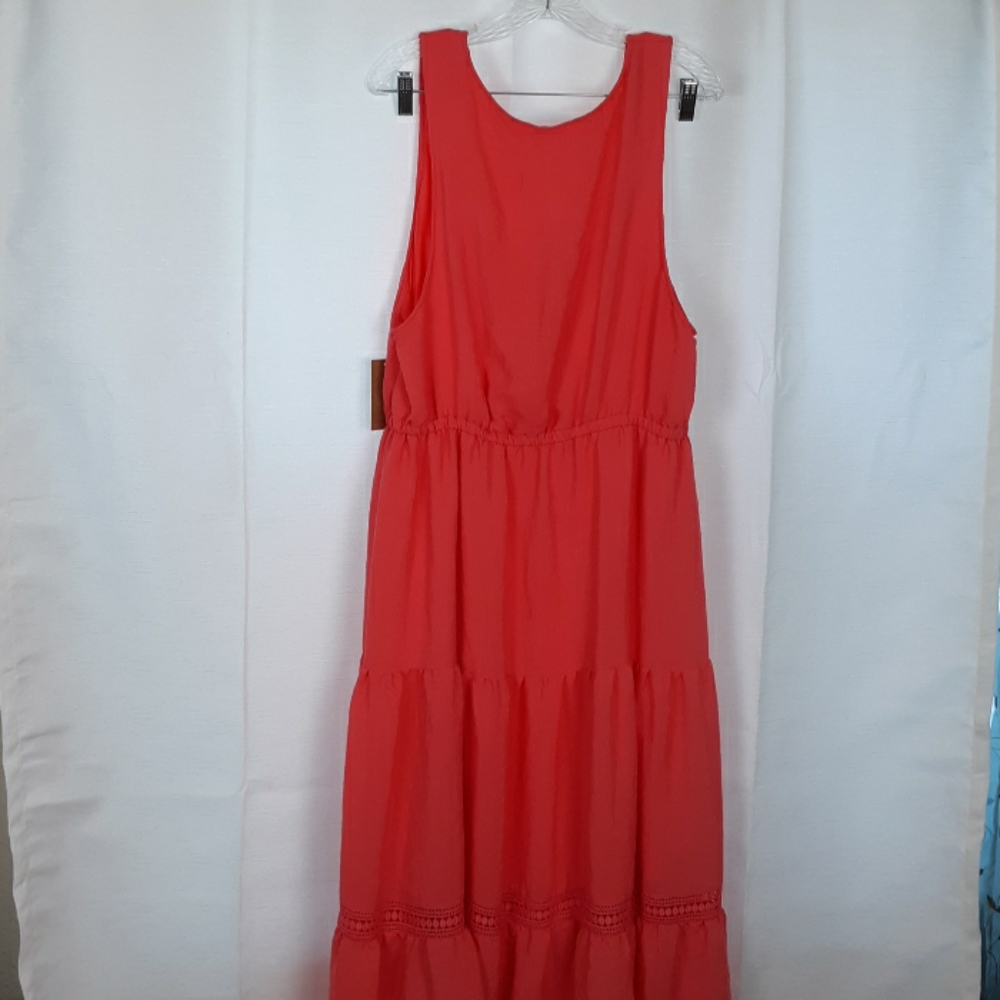 NWT Just Found Coral Sleeveless Maxi Dress 3X - Picture 5 of 7